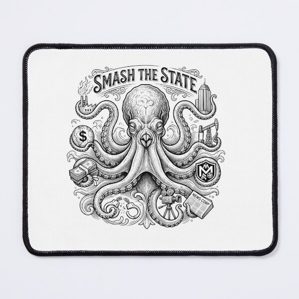 Item preview, Smash the State Anticapitalist Octopus Engraving designed and sold by Owcomm.