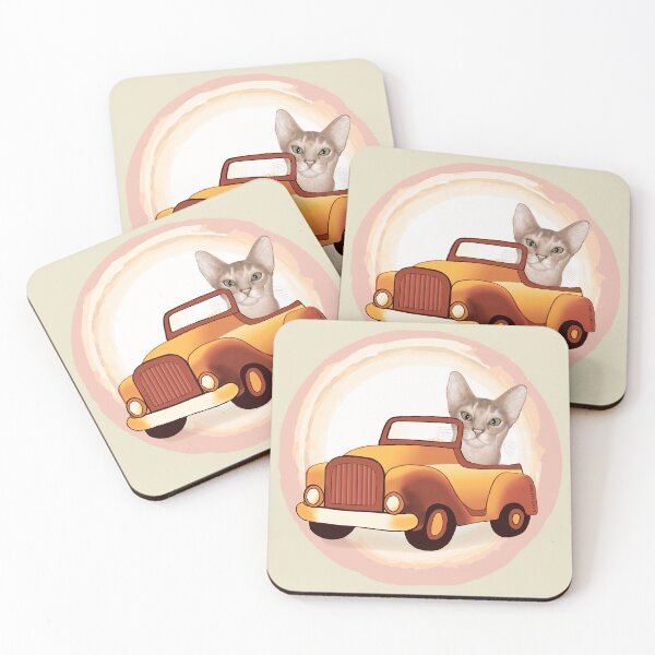 Item preview, Abyssinian Cat driving car designed and sold by artmuvz.