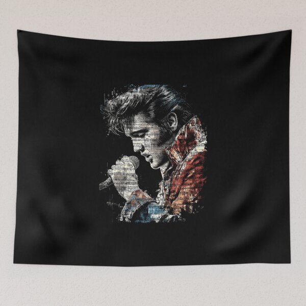 Item preview, Elvis Presley King Of Rock N Roll Jailhouse Rock Hound Dog Blue Suede Shoes Vegas Jumpsuit Comeback Special 68 Aloha Hawaii Fan Art Portrait  designed and sold by space-acne.