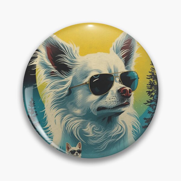 Item preview, White long-haired Chihuahua with sunglasses 90s wildlife designed and sold by aponwao.