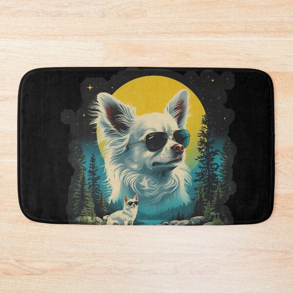 Item preview, White long-haired Chihuahua with sunglasses 90s wildlife designed and sold by aponwao.
