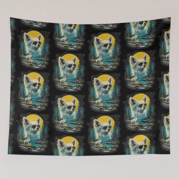 Item preview, White long-haired Chihuahua with sunglasses 90s wildlife designed and sold by aponwao.