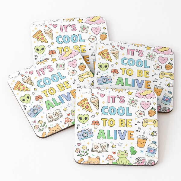Item preview, It's Cool To Be Alive Rainbow Doodles Poster designed and sold by Matinez Pink.