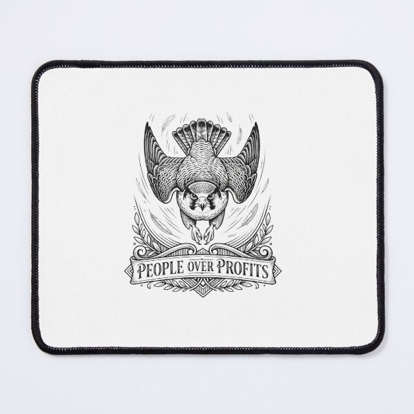 Item preview, People Over Profits Hawk Activism Political Slogan designed and sold by Owcomm.