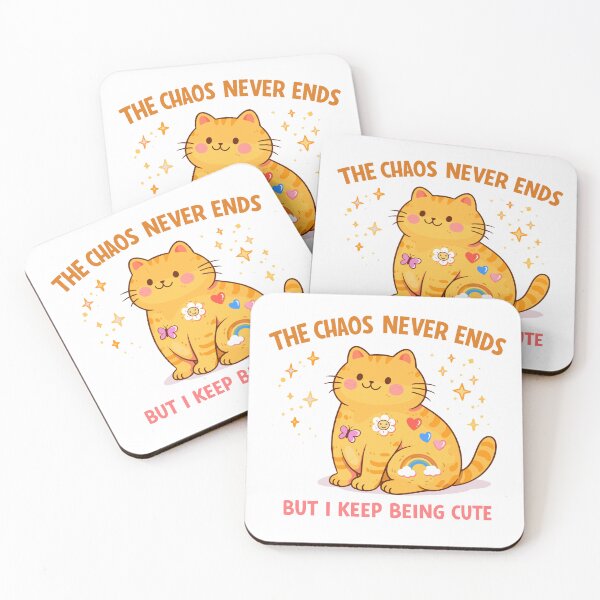 Item preview, The Chaos Never Ends Cute Orange Cat Poster designed and sold by Matinez Pink.