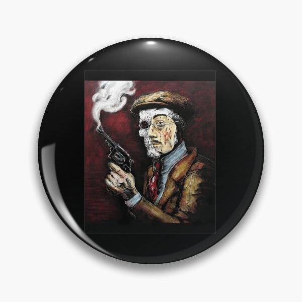 Artikelvorschau, Illustration eines halbskelettierten Detektivs mit rauchendem Revolver entworfen und verkauft von MarioELindeman.