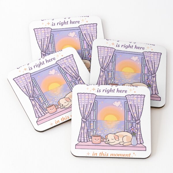 Item preview, Everything You Need Is Right Here Dog & Sunset Poster designed and sold by Matinez Pink.