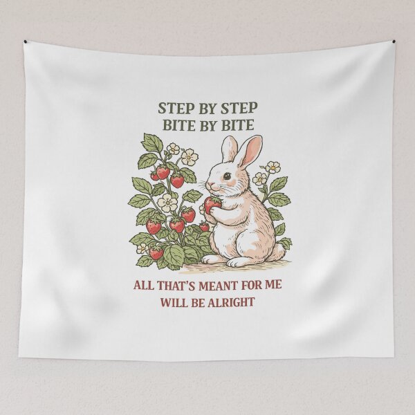 Item preview, Step By Step Bite By Bite Bunny Poster designed and sold by Matinez Pink.