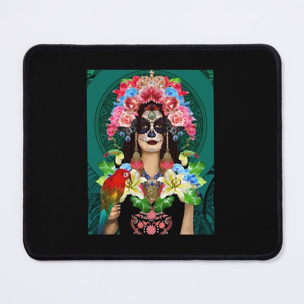 Item preview, Day of the Dead Sugar Skull Woman Tropical Portrait designed and sold by MarioELindeman.