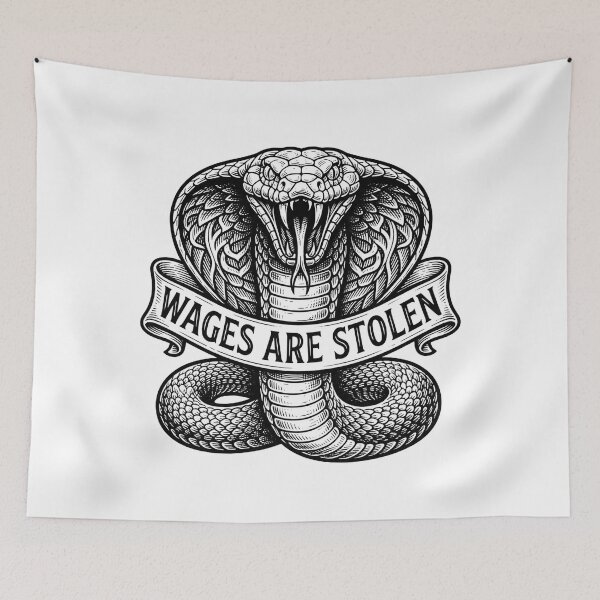 Item preview, Wages Are Stolen Cobra Snake Illustration    designed and sold by Owcomm.