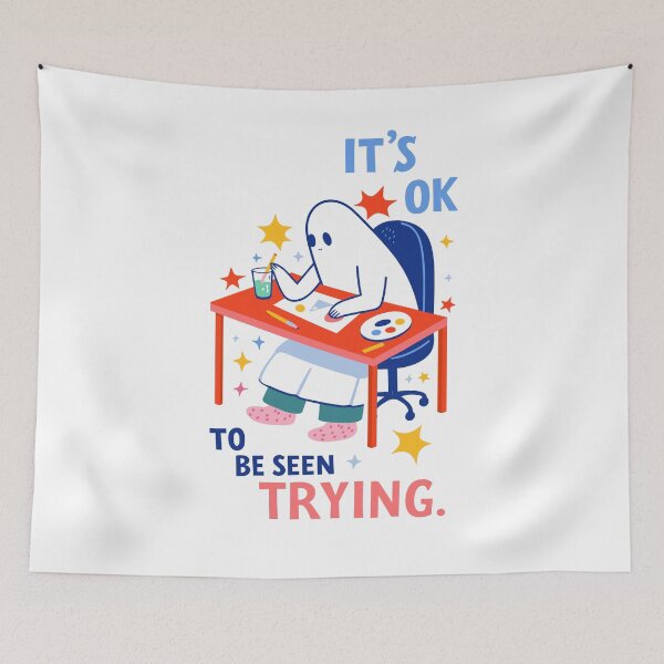 Item preview, It's OK To Be Seen Trying Ghost Poster designed and sold by Matinez Pink.