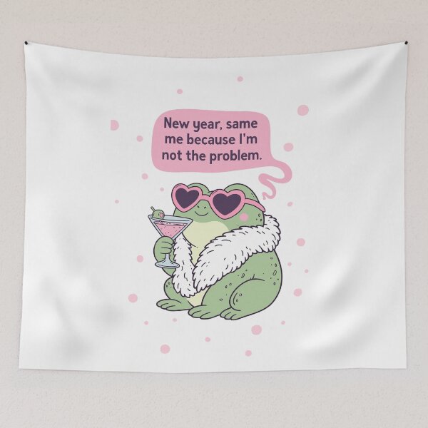 Item preview, New Year Same Me Frog Poster designed and sold by Matinez Pink.