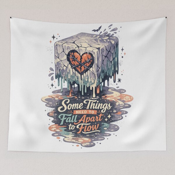 Item preview, Some Things Need to Fall Apart to Flow Healing Growth Motivational Quote Art designed and sold by inkoutninja.