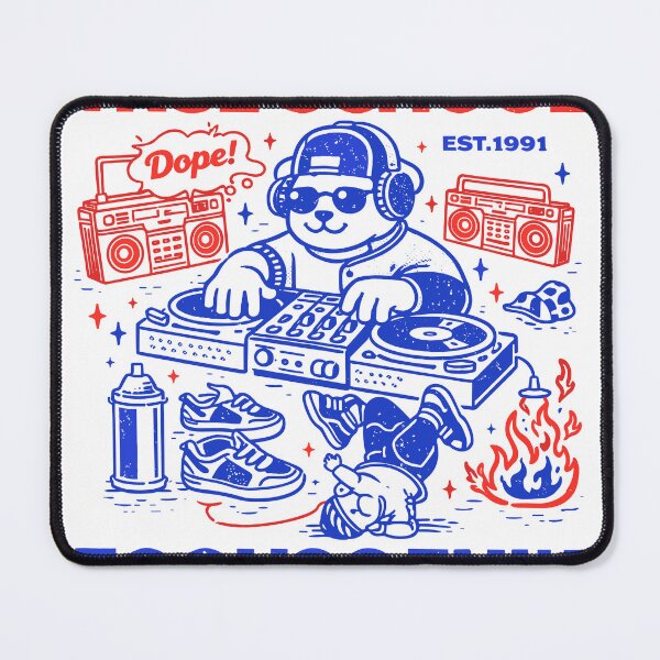 Item preview, True School DJ Bear Hip-Hop Poster designed and sold by Matinez Pink.