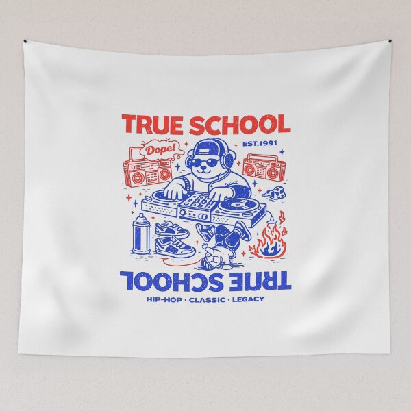 Item preview, True School DJ Bear Hip-Hop Poster designed and sold by Matinez Pink.
