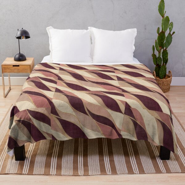 Item preview, Mauve Plum Cream Abstract Wavy Geometric Pattern designed and sold by Swanny's Custom T-shirt and Gift Designs.