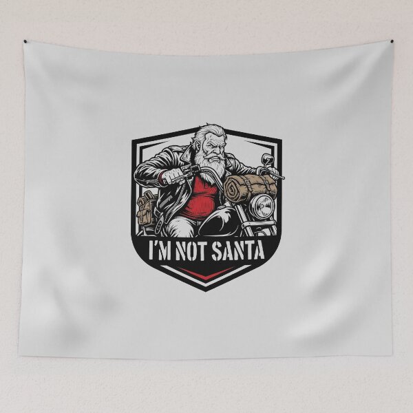 Item preview, I'm Not Santa Funny Biker Motorcycle Christmas Graphic designed and sold by KiwiRider.