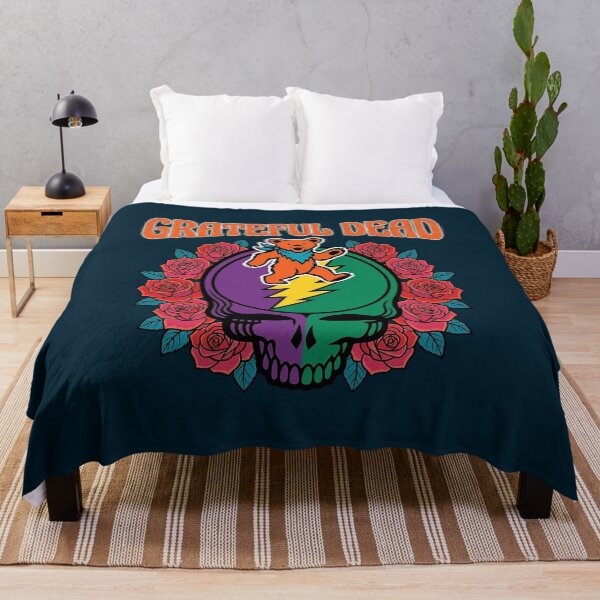 Item preview, Grateful Dead Lightning Skull Roses Circle designed and sold by EarthToEverlas.
