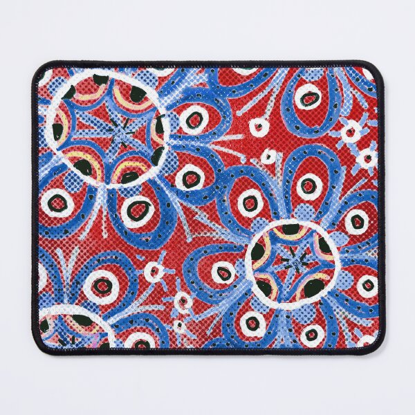 Item preview, Groovy Blue Flowers on Red designed and sold by Fani*.
