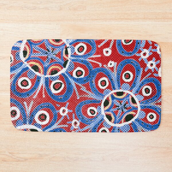 Item preview, Groovy Blue Flowers on Red designed and sold by Fani*.