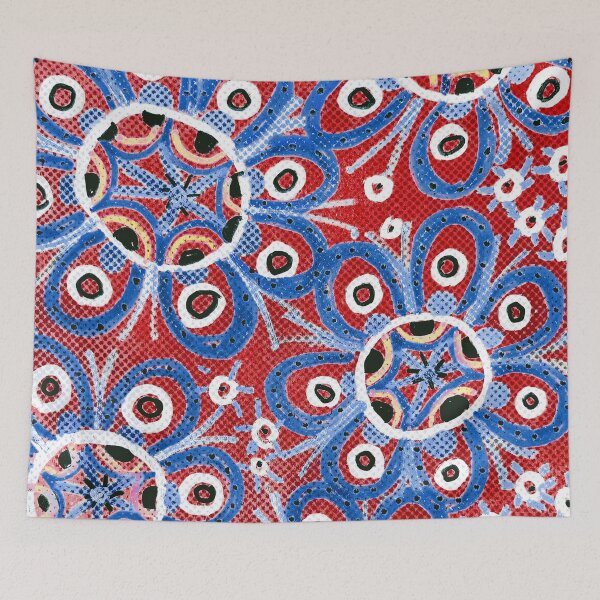Item preview, Groovy Blue Flowers on Red designed and sold by Fani*.