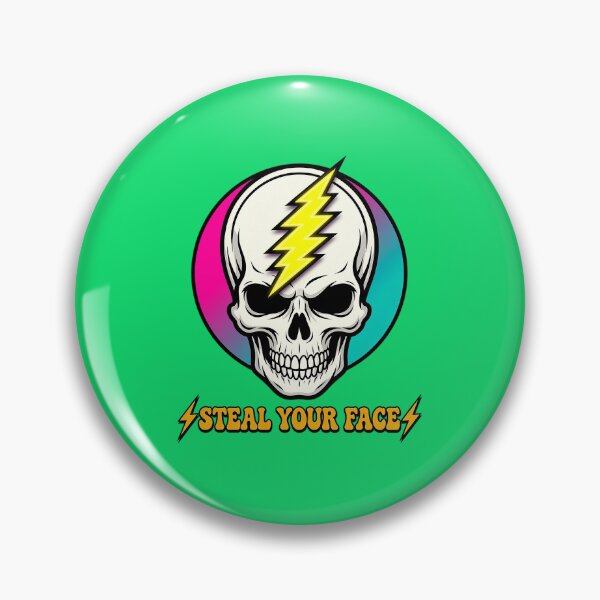 Item preview, Steal Your Face Pink Lightning Skull designed and sold by EarthToEverlas.