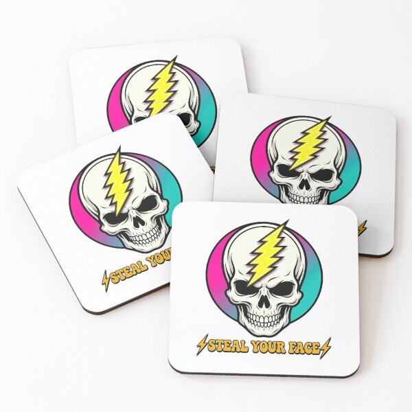 Item preview, Steal Your Face Pink Lightning Skull designed and sold by EarthToEverlas.