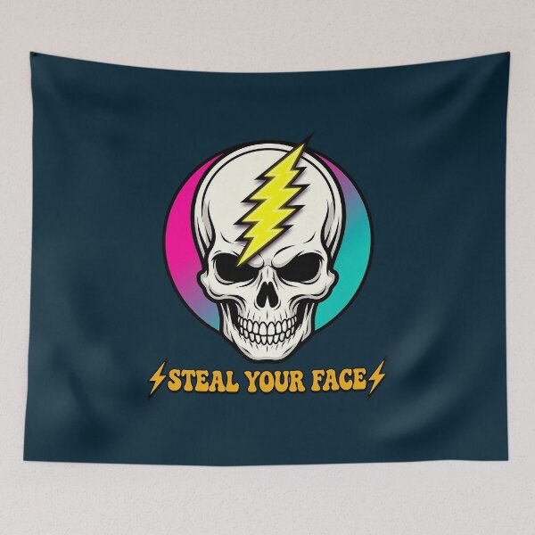 Item preview, Steal Your Face Pink Lightning Skull designed and sold by EarthToEverlas.