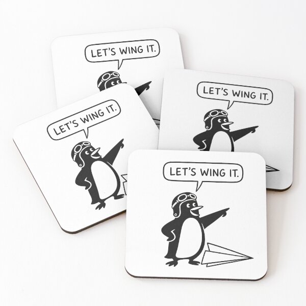 Item preview, Let's Wing It – Funny Pilot Penguin – Retro Aviation Humor Art Tee designed and sold by bobscraze.