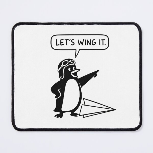 Item preview, Let's Wing It – Funny Pilot Penguin – Retro Aviation Humor Art Tee designed and sold by bobscraze.