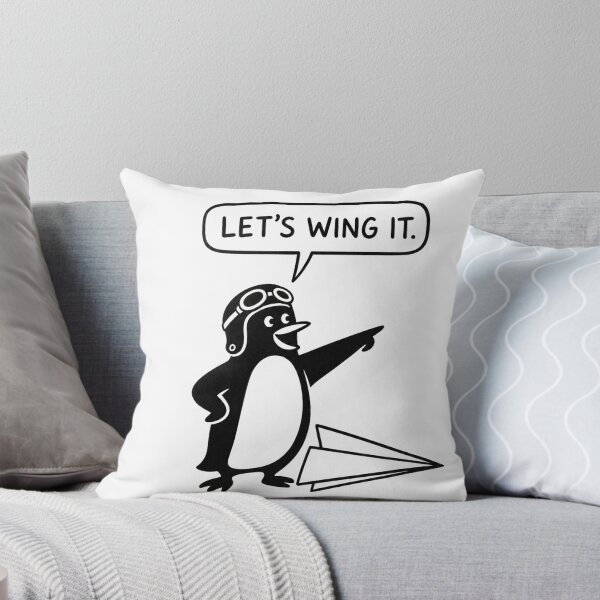 Item preview, Let's Wing It – Funny Pilot Penguin – Retro Aviation Humor Art Tee designed and sold by bobscraze.