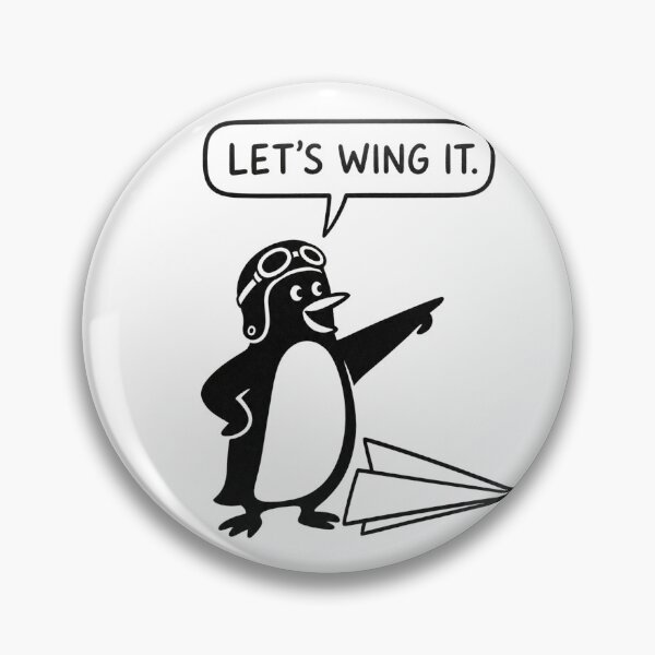 Item preview, Let's Wing It – Funny Pilot Penguin – Retro Aviation Humor Art Tee designed and sold by bobscraze.