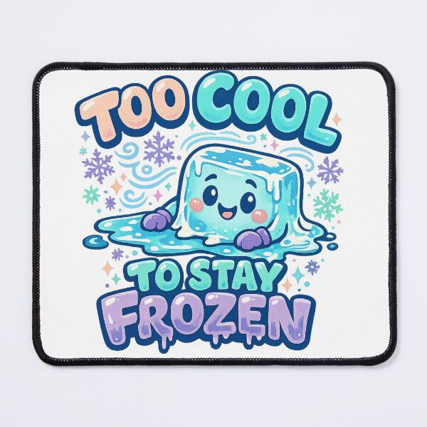Item preview, Too Cool to Stay Frozen Cute Ice Cube Kawaii Pun Funny Summer Art designed and sold by inkoutninja.