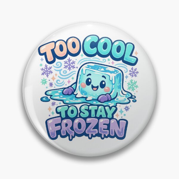 Item preview, Too Cool to Stay Frozen Cute Ice Cube Kawaii Pun Funny Summer Art designed and sold by inkoutninja.