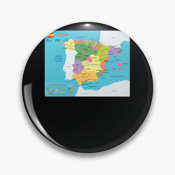 Artikelvorschau, Spanien-Karte mit Regionen und wichtigsten Städten entworfen und verkauft von streibiweuberh.
