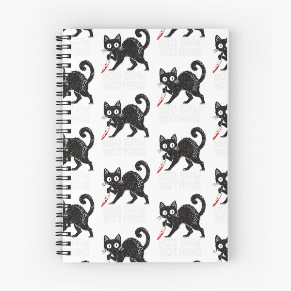 Item preview, You Saw Nothing Funny Black Cat Knife Spooky Kitten Dark Humor Graphic designed and sold by ZaDonShop.