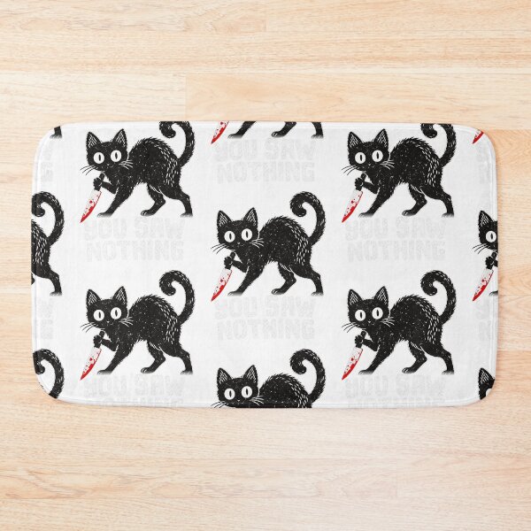 Item preview, You Saw Nothing Funny Black Cat Knife Spooky Kitten Dark Humor Graphic designed and sold by ZaDonShop.