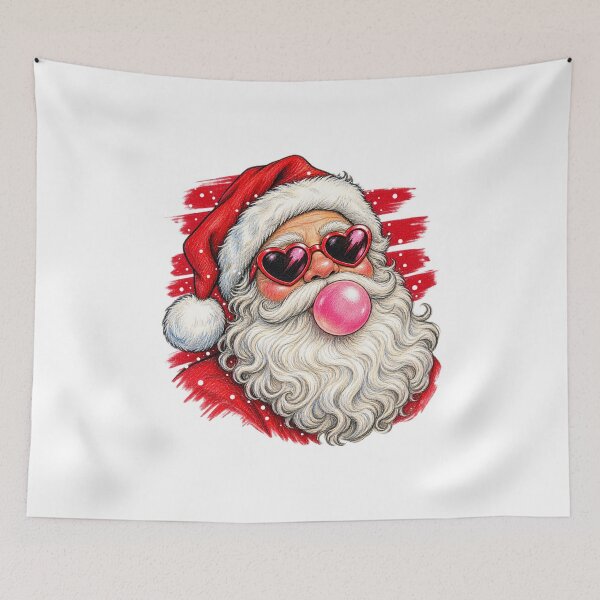Item preview, Bubblegum Santa with Heart Sunglasses for Christmas designed and sold by skyartdesign.