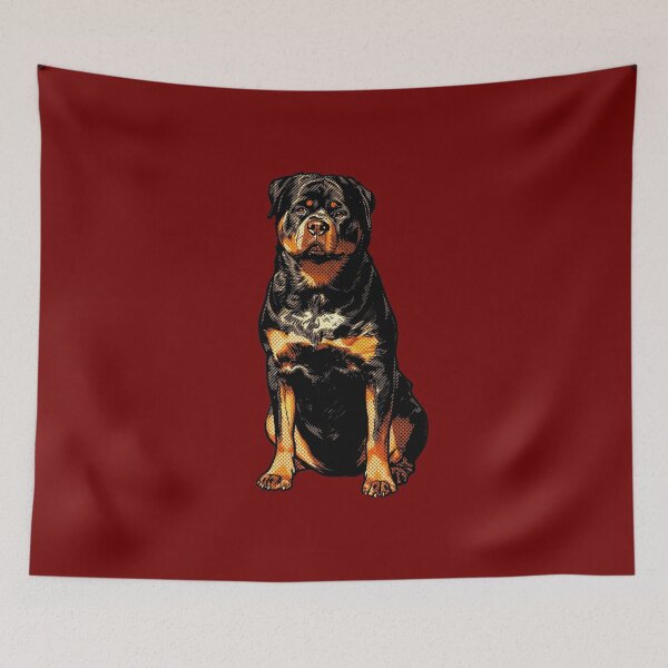 Item preview, Pop Art Rottweiler Comic Style Halftone Dog Illustration designed and sold by Terry Bain.