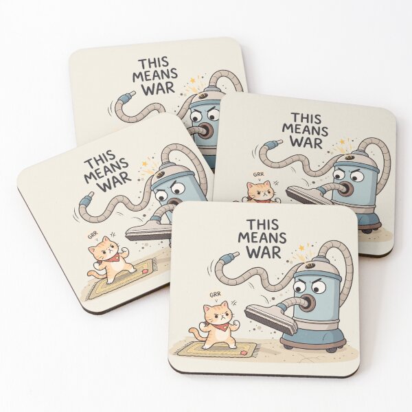 Item preview, This Means War | Funny Cat vs Vacuum Cleaner Humor designed and sold by MrDev.