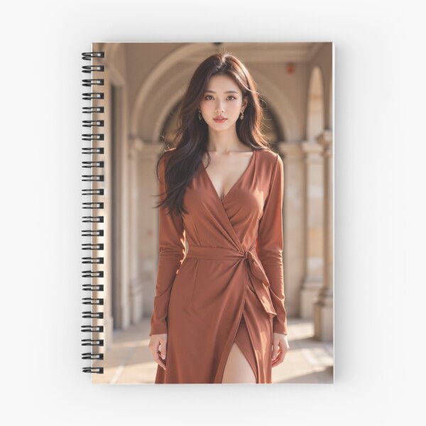 Item preview, Amber Muse — Elegant Woman in a Terracotta Dress designed and sold by SEIMEI2025.