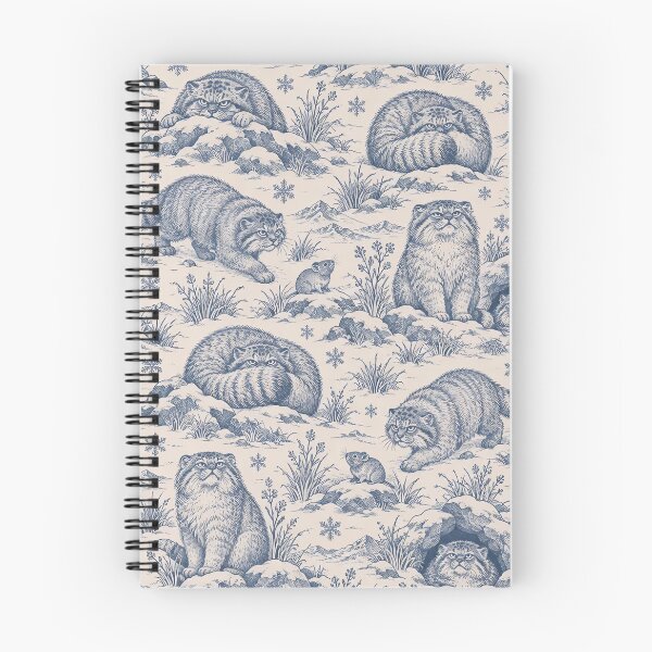 Item preview, Pallas Cat Toile Seamless Pattern | Unimpressed Manul Wild Cat Toile de Jouy designed and sold by StickyGuys.