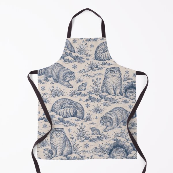 Item preview, Pallas Cat Toile Seamless Pattern | Unimpressed Manul Wild Cat Toile de Jouy designed and sold by StickyGuys.