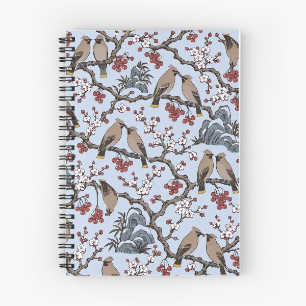 Item preview, Cedar Waxwing Chinoiserie Seamless Pattern | Winter Berry Birds Chinoiserie Wallpaper designed and sold by StickyGuys.