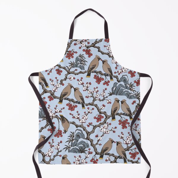 Item preview, Cedar Waxwing Chinoiserie Seamless Pattern | Winter Berry Birds Chinoiserie Wallpaper designed and sold by StickyGuys.
