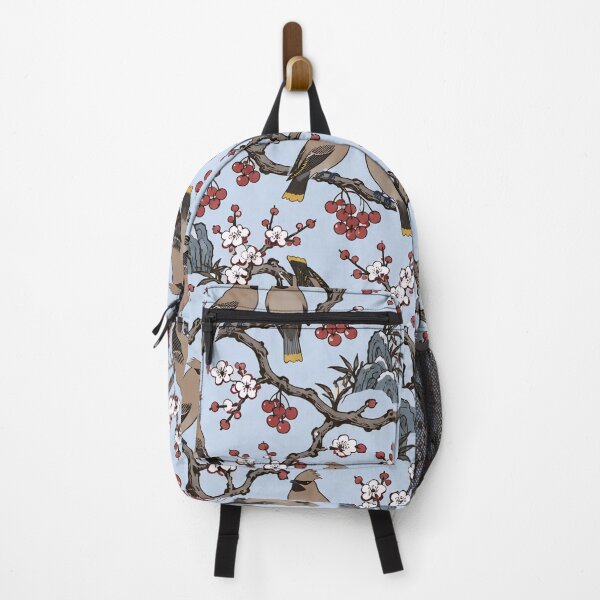 Item preview, Cedar Waxwing Chinoiserie Seamless Pattern | Winter Berry Birds Chinoiserie Wallpaper designed and sold by StickyGuys.