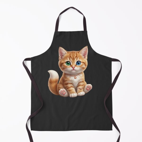 Item preview, Cute Chubby Ginger Cat with Heterochromia Eyes (Blue & Turquoise) designed and sold by HO•Designs.