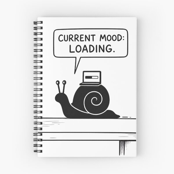 Item preview, Current Mood Loading – Funny Snail with Laptop – Relatable Slow Start Humor Art Tee designed and sold by bobscraze.