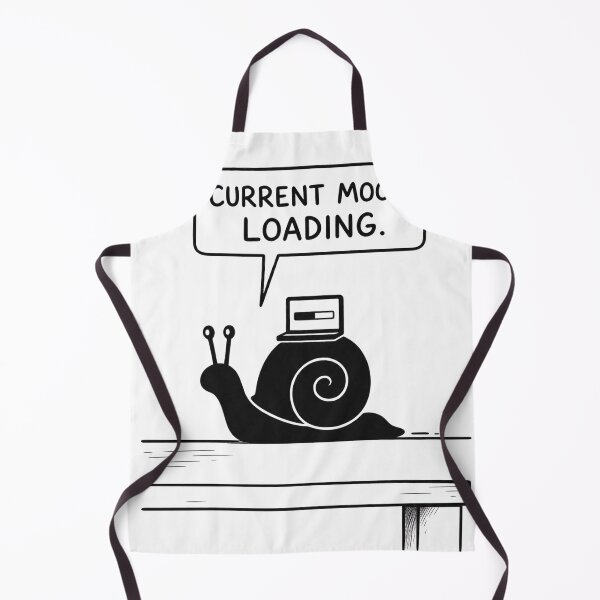 Item preview, Current Mood Loading – Funny Snail with Laptop – Relatable Slow Start Humor Art Tee designed and sold by bobscraze.