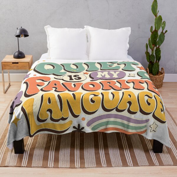 Item preview, Quiet Is My Favorite Language Introvert Retro Typography Quote Art designed and sold by inkoutninja.